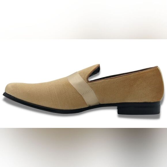 MONTIQUE MEN'S SOLID VELVET CANARY FASHION SLIP-ON SHOE S91. - Picture 2 of 3